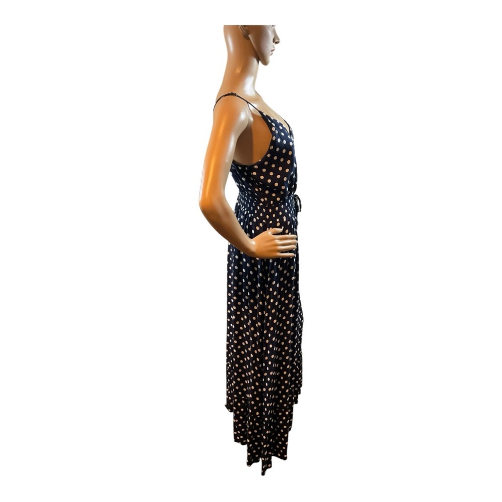 BTFBM Women’s Black Polka Dot Midi Ruffle Tank Dress Sweetheart Neckline Size M - Picture 4 of 16